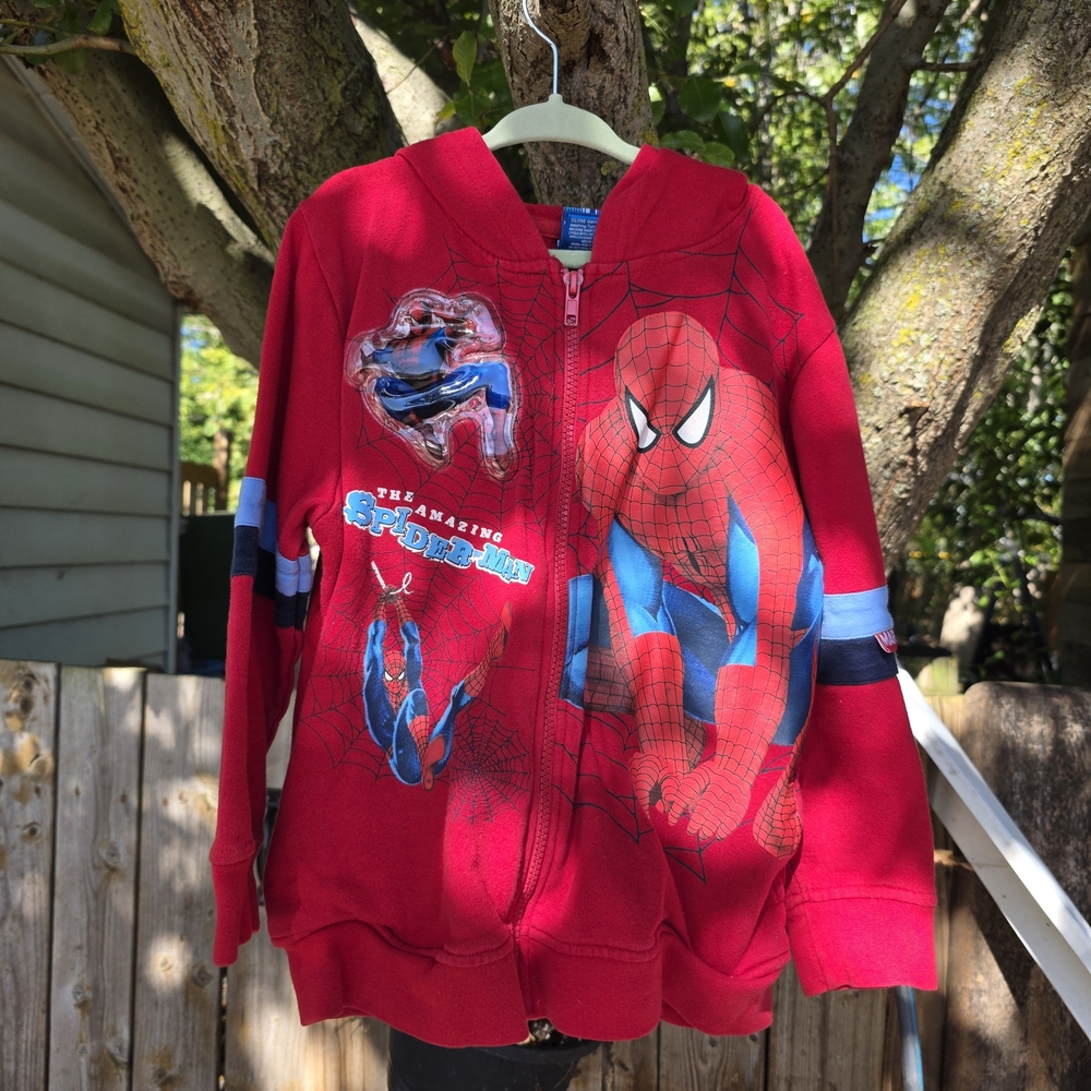 Vintage The Amazing Spiderman Red and Blue Kids Hoodie